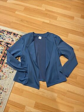 Women's Open-Front Blue Blazer Jacket